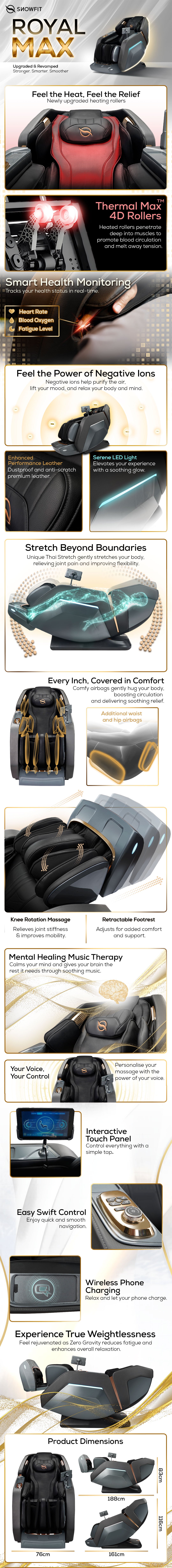 SnowFit Royal Max Massage Chair product info